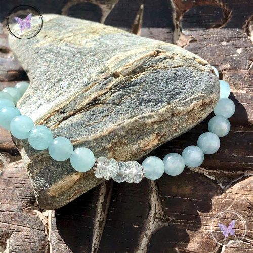 Aquamarine Bead Bracelet